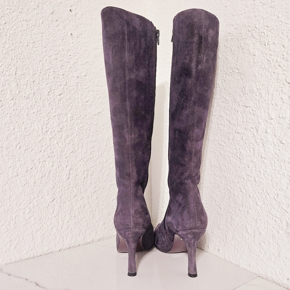 Via Spiga Made In Italy Suede Leather Knee High Stiletto Heeled Boots - Picture 3 of 8